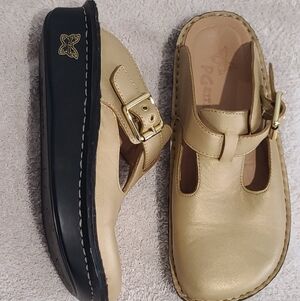 Pg Lite Gold Metallic Mary Jane Leather Comfort Clog Shoes 37